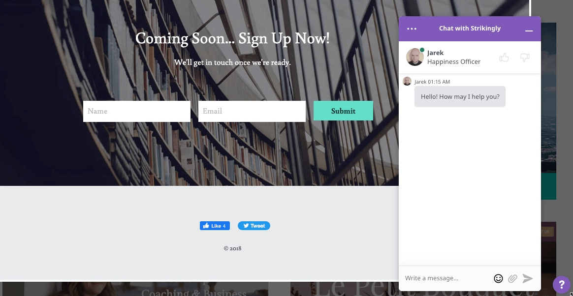 null Strikingly Customer Support is Available 24/7